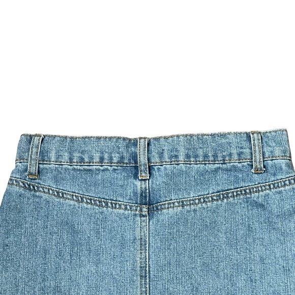 Forever 21 Denim Jean Skirt Size Small Light Blue Lace Up Tie Womens 26X12.5 - Picture 8 of 10